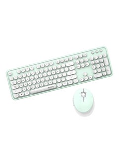 Buy Mofii Sweet Combo Pure Color 2.4G Wireless Keyboard Mouse Set Circular Suspension Key Cap For PC Laptop Green in UAE
