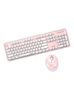 Buy 2.4G Wireless Keyboard Mouse Set Pink in UAE