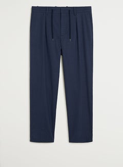 Buy Two Side Pockets Straight Fit Pants Navy in Saudi Arabia