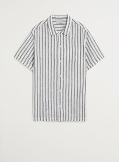 Buy Hawair Striped Short Sleeve Shirt Navy in Saudi Arabia