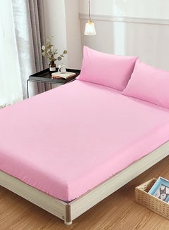 Buy 3-Piece Bedsheet Set Cotton Pink 180x200cm in UAE