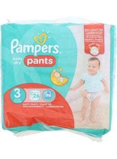 Buy Baby Dry Nappy Pants Size 3 26'S 7-14Kg in UAE
