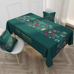 Buy 1-Piece Waterproof And Anti-Fouling Modern Home Printed Table Cloth Green 40x70cm in UAE