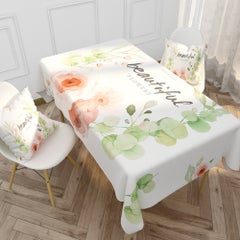 Buy 1-Piece Flower Letter Printed Cotton And Linen Table Cloth Multicolour 40x70cm in Saudi Arabia