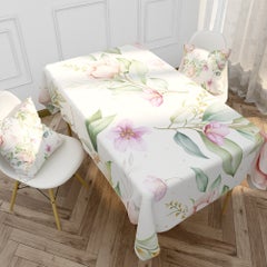 Buy 1-Piece Flower Letter Printed Cotton And Linen Table Cloth Multicolour 40x70cm in UAE