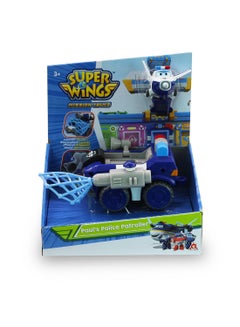 Buy Super Wings Season 3 Transfom a Bot Vehicle Paul's Police Rover Multicolour 11.5cm in UAE