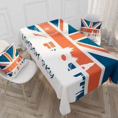 Buy 1-Piece London Style Fashion Printed Cotton And Linen Table Cloth Multicolour 85*85cm in UAE