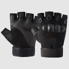 Buy Hard Knuckle Anti-Slip Adjustable Half Finger Sports Gloves 17cm in UAE