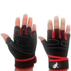 Buy Weightlifting Workout Gloves with Wrist Wraps 20cm in UAE