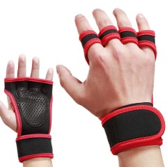 Buy Workout Gloves with Integrated Wrist Wraps Anti-slip Hand Protector 20cm in UAE