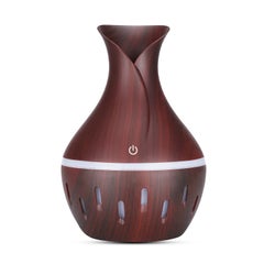 Buy 300ml Aromatherapy Essential Oil Diffuser With 7 Led Night Light Dark Brown 15.5cm in Saudi Arabia
