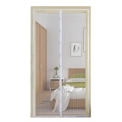 Buy Portable Lightweight Automatic Close Non-Woven Fabrics Stripe Anti-Insect Curtain White 15cm in Saudi Arabia