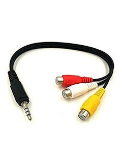 Buy Male Plug To 3 RCA Female Adapter Cable Multicolour in UAE