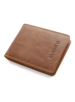 Buy Double Drawstring Leather Antimagnetic Cowhide Wallet Coffee in Saudi Arabia