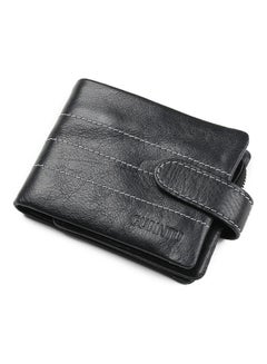 Buy Multifunctional Leather Zipper Buckle Coin Bag Wallet Black in Saudi Arabia