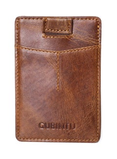 Buy Leather Creative Pull-Out Ultra Thin Card Cover Brown in Saudi Arabia