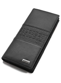 Buy Leather Wallet Purse With Crocodile Pattern On The Top Black in Saudi Arabia