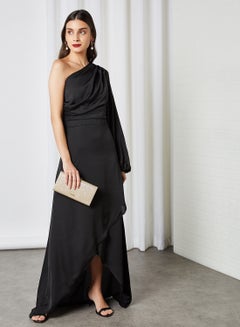 Buy Idina One Shoulder Maxi Dress Black in UAE