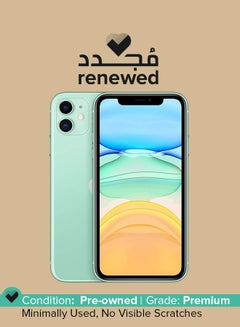 Buy Renewed - iPhone 11 Green 128GB 4G LTE (2020 - Slim Packing) - International Specs in UAE