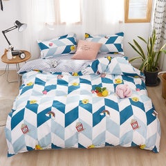 Buy 4-Pieces King Size Natural Element Printed Bedding Set Polyester Multicolour in Saudi Arabia