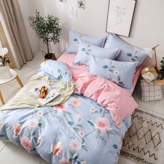 Buy 4-Pieces King Size Plant Printed Bedding Set Polyester Multicolour in Saudi Arabia