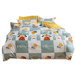 Buy 4-Pieces Super King Size Design Bedding Set Polyester Multicolour in Saudi Arabia