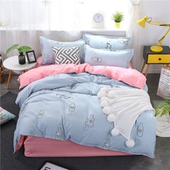 Buy 4-Pieces Modern Home Fresh Style Bedding Set Polyester Multicolour 200x230cm in Saudi Arabia