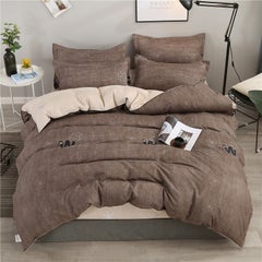 Buy 4-Pieces Modern Home Fresh Style Bedding Set Polyester Multicolour 200x230cm in Saudi Arabia