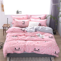 Buy 4-Pieces Modern Home Fresh Style Bedding Set Polyester Multicolour 200x230cm in Saudi Arabia