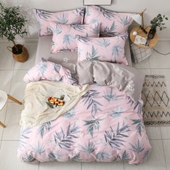 Buy 4-Pieces Super King Size Plant Printed Bedding Set Polyester Multicolour in UAE