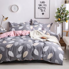 Buy 4-Pieces Double Size Plant Printed Bedding Set Polyester Multicolour in Saudi Arabia