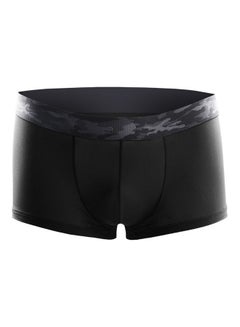 Buy Solid Elastic Breathable Boxers Black in Saudi Arabia