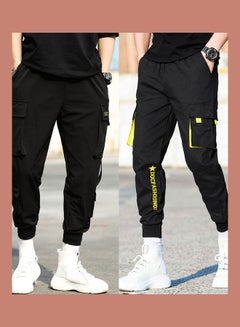 drawstring cargo trousers mens