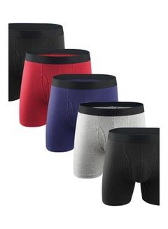 Buy 5Pcs Cotton Men Shorts Elastic Solid Colour Underwear Multicolour in UAE
