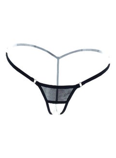 Buy Crotchless Mesh See-through Women Underwear Erotic Thongs G-string Briefs Black in Saudi Arabia