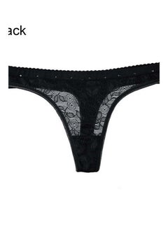 Buy Women Lace Hollow Panties Low Waist G-string Thongs Briefs Underwear Black in Saudi Arabia