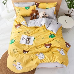 Buy 4-Piece Single Size Bedding Set Polyester Multicolour in Saudi Arabia