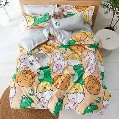 Buy 4-Piece Single Size Bedding Set Polyester Multicolour in Saudi Arabia