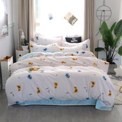 Buy 4-Piece Modern Home Fresh Style Bedding Set Polyester Multicolour 150x200cm in Saudi Arabia