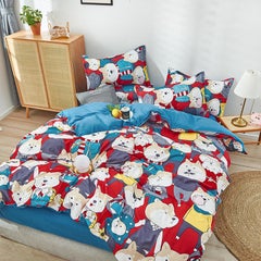 Buy 4-Piece Natural Element Printed Single Size Bedding Set Polyester Multicolour in Saudi Arabia