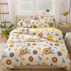 Buy 4-Piece Natural Element Printed Single Size Bedding Set Polyester Multicolour in UAE