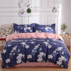 Buy 4-Piece Simple Trend Style Bedding Set Polyester Multicolour 150x200cm in Saudi Arabia