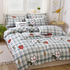 Buy 4-Piece Natural Element Printed Double Size Bedding Set Polyester Multicolour in Saudi Arabia