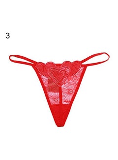 Buy Women Love Heart Low Waist Panty G-String Underwear Red in Saudi Arabia