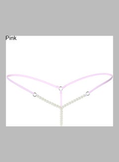 Buy Lady Crotchless Faux Pearls G-string Briefs Underwear Underpants Pink in Saudi Arabia