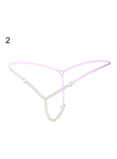 اشتري Women Faux Pearl Massage  Underwear Briefs Thongs G-String Knickers وردي في السعودية