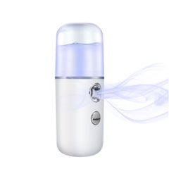 Buy Handheld Portable Deep Moisturzing Nano Facial Mist Sprayer White 12cm in UAE