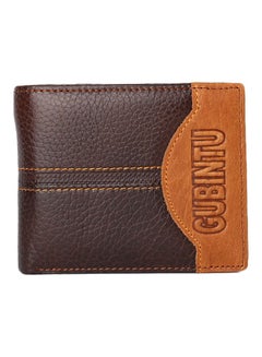 Buy Men's Bi-Fold Leather Wallet Brown in Saudi Arabia