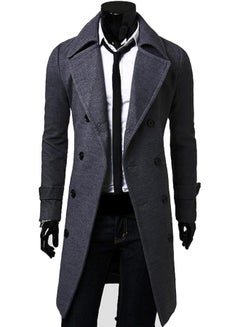 Buy Solid Trench Coat Grey in UAE