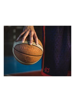 Buy Basketball Printed Self-Adhesive Wall Sticker Blue/Brown/Red 60x45cm in Egypt